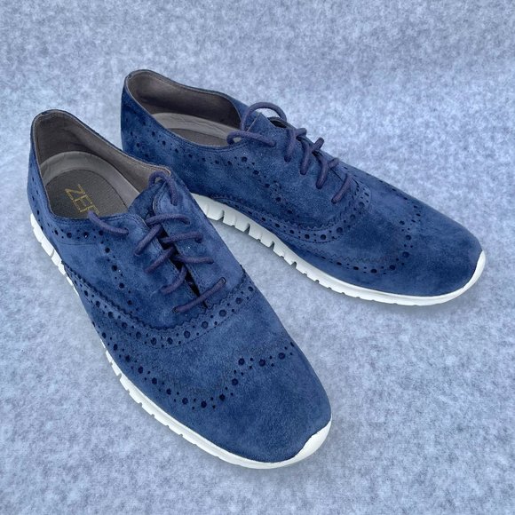 Cole Haan Zerogrand Stitchlite Women's Wingtip Oxfords 8M Navy Suede - Picture 1 of 6